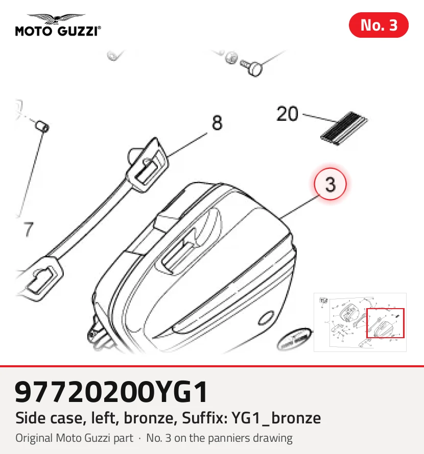 Seitenkoffer, links, bronze, Suffix: YG1_bronze