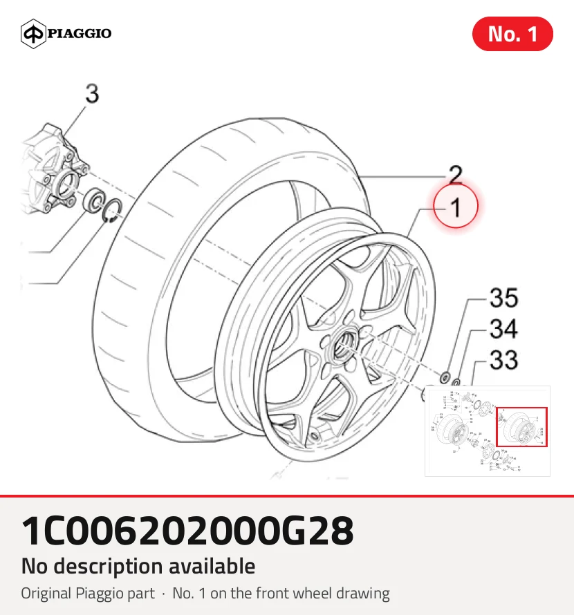 Roda dianteira 3,00" x 13"