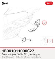Deksel links, grijs, achtervoegsel: G22_quartz gray