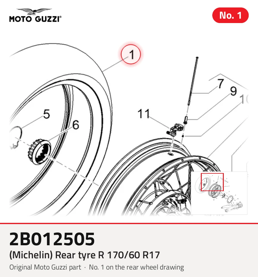 (Michelin) Tire arrière R 170/60 R17