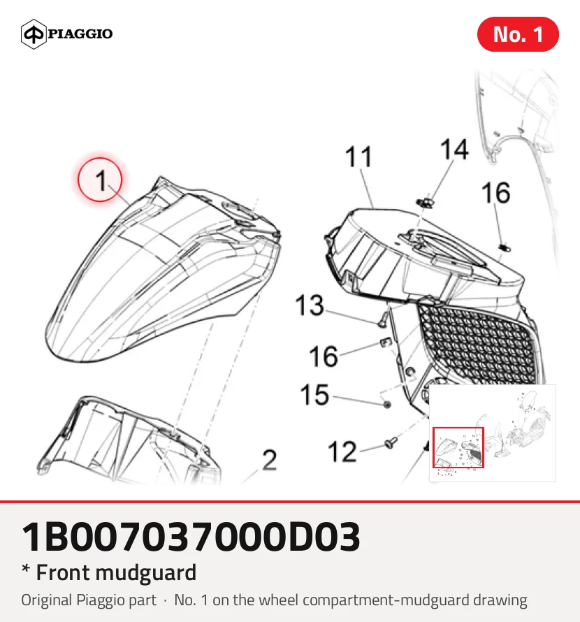 * Mudguard frontal