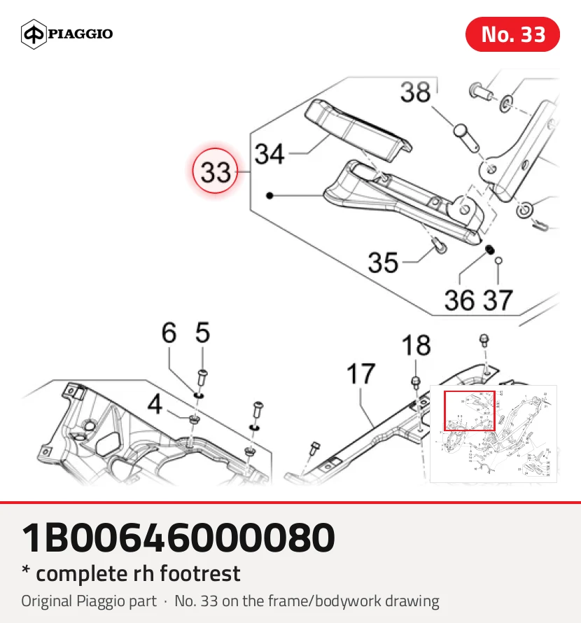 * Completa Rh Footrest