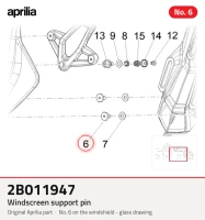 Pin de soporte de parabrisas