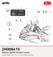Adesivo Aprilia Frontale Carena