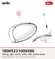 Carenagem, direita, branca, sufixo: xb6_aprilia branca