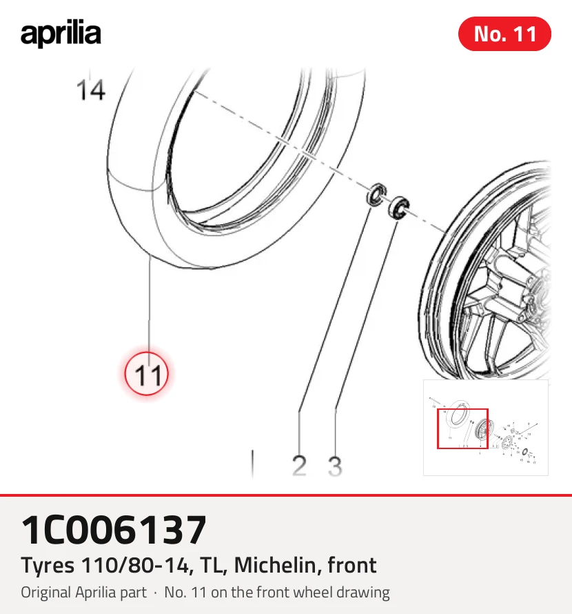 Opony 110/80-14, TL, Michelin, Front