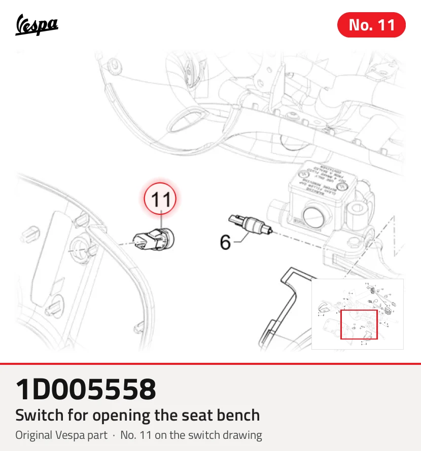 Interruptor para abrir el banco del asiento