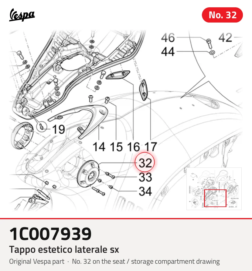 Tappo Estético laterale SX