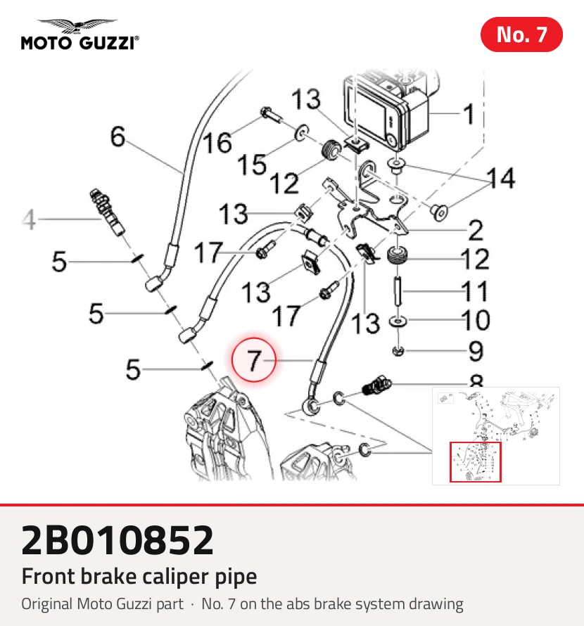 Front brake caliper pipe