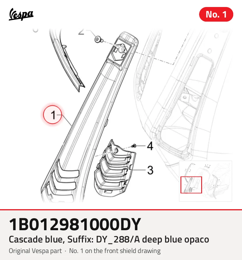 Cascade blue, Suffix: DY_288/A deep blue opaco