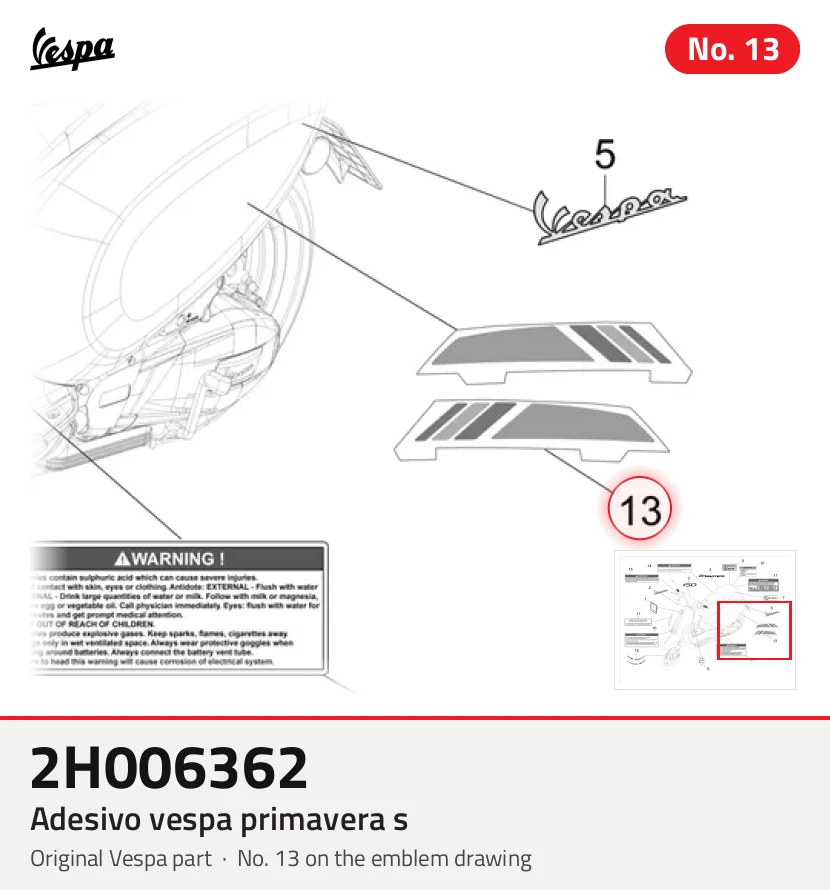 Autocollant VESPA PRIMAVERA S