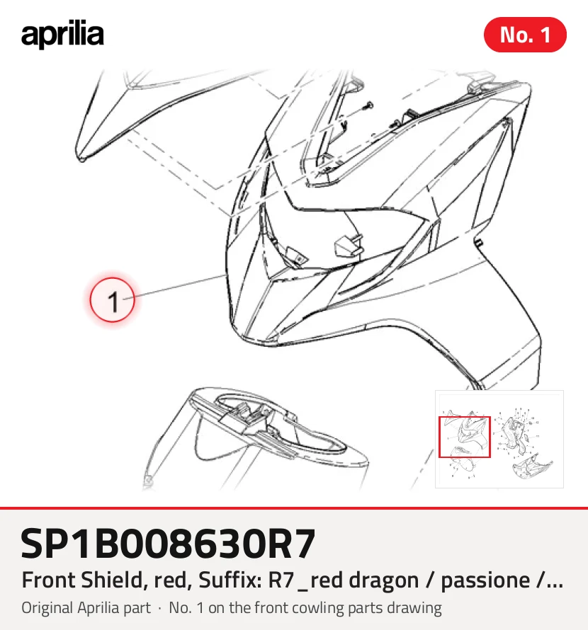 Front Shield, Red, Sufiks: R7_RED Dragon / Passion / 894