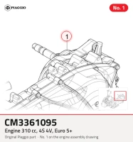 Motor 310 cc, 4S 4V, euro 5+