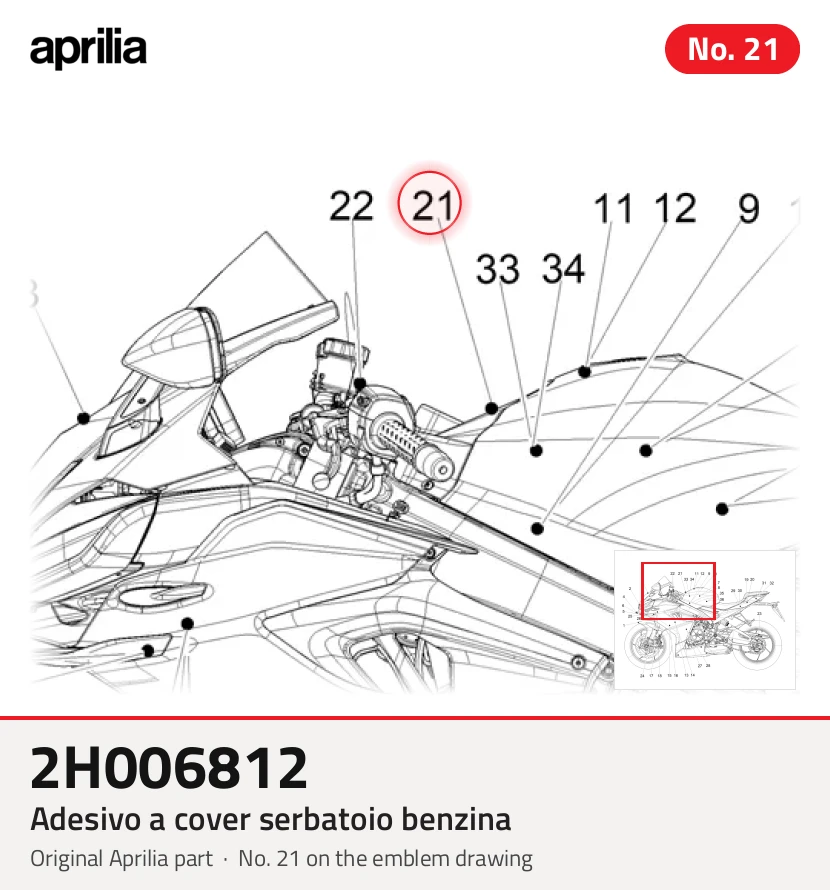 Adesivo eine Abdeckung Serbatoio Benzina