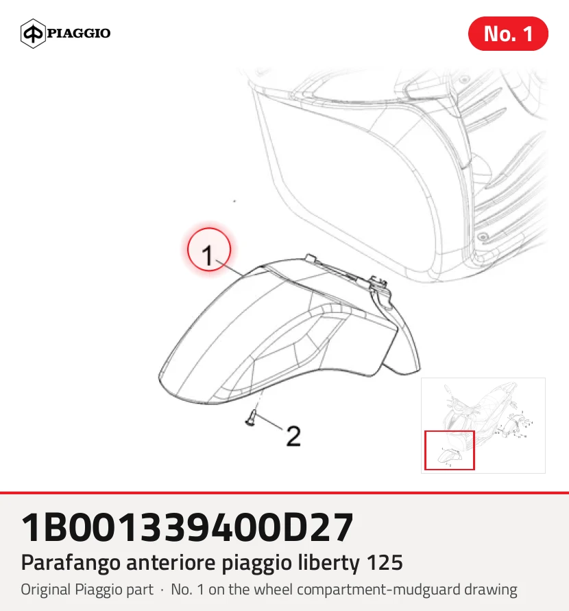 Garde-boue avant PIAGGIO liberty 125