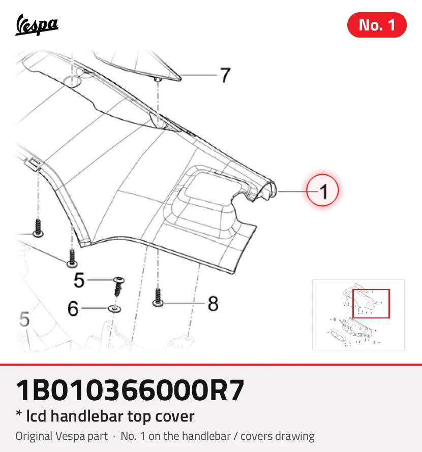 * Couvercle supérieur du guidon LCD