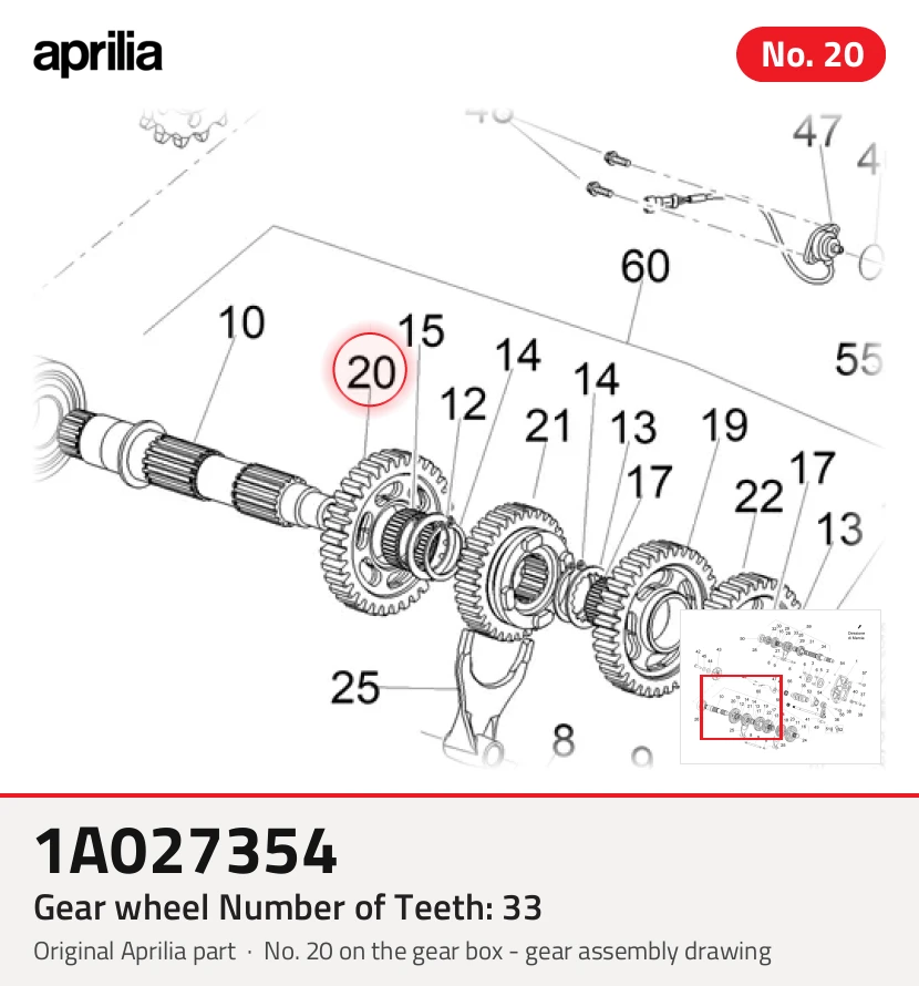 Nombre de dents de la roue dentée : 33