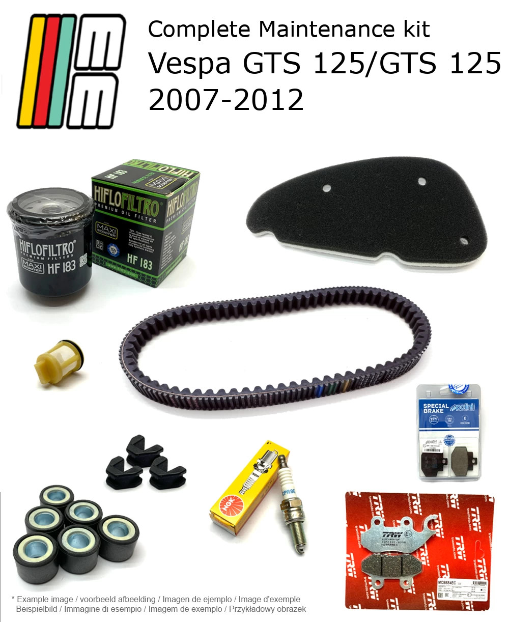 Wartungskit mit Bremsbelägen Vespa GTS 125/GTS 125 ie 2007-2012