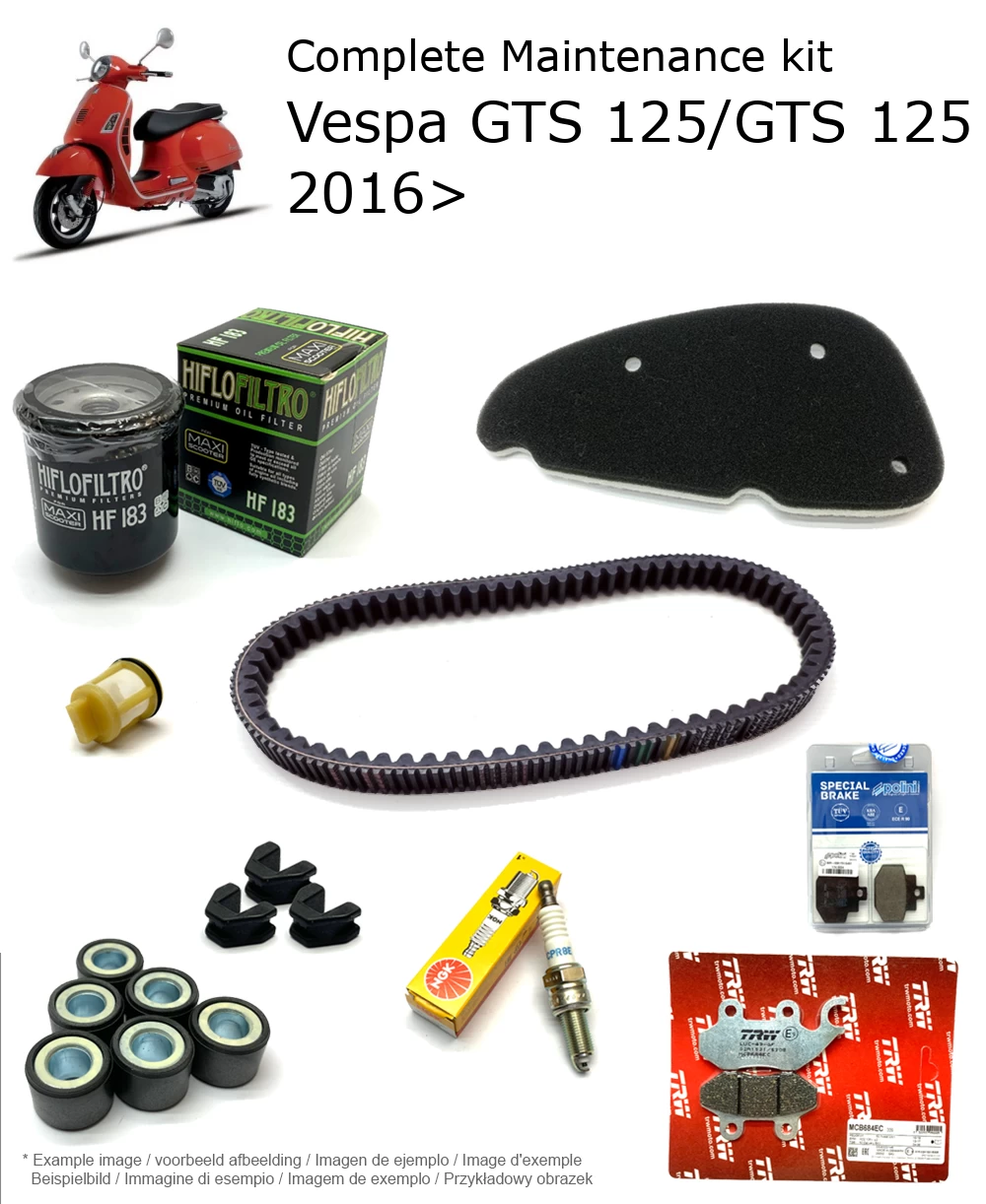Wartungskit mit Bremsbelägen Vespa GTS 125/GTS 125 ie 2016>