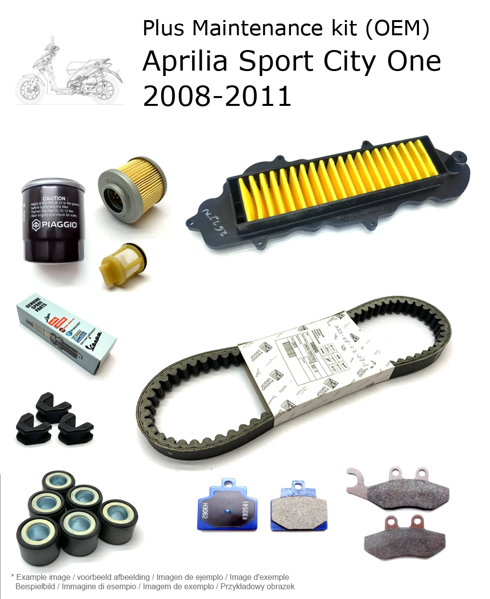 Wartungskit (OEM) mit Bremsbelägen Aprilia Sport City One 2008-2011