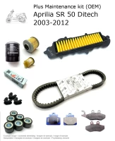 Wartungskit (OEM) mit Bremsbelägen Aprilia SR 50 Ditech 2003-2012