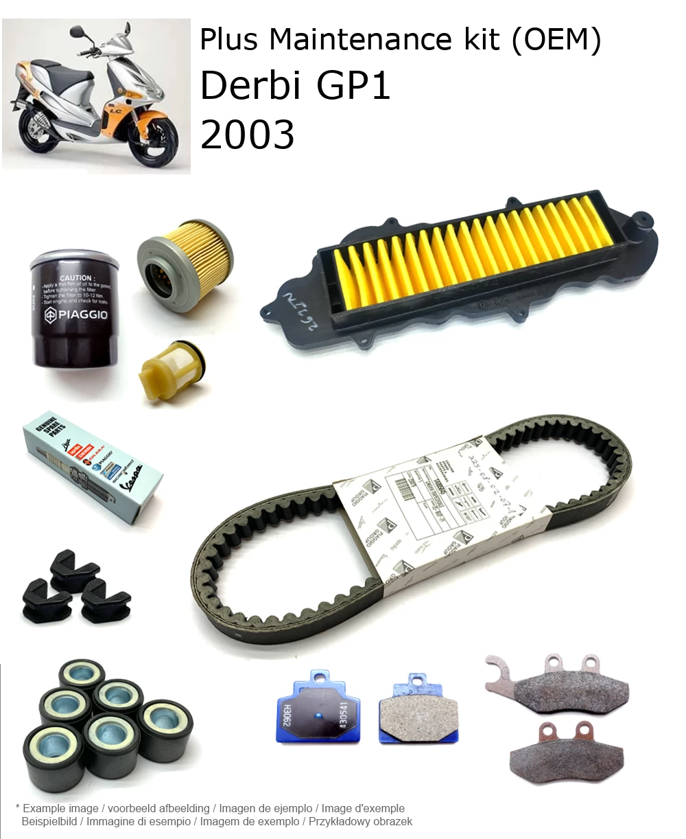 Wartungskit (OEM) mit Bremsbelägen Derbi GP1 2003