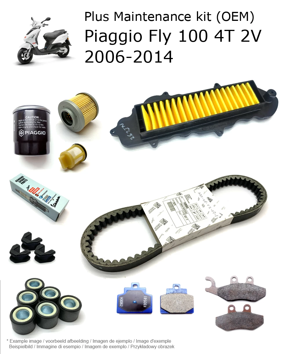 Wartungskit (OEM) mit Bremsbelägen Piaggio Fly 100 4T 2V 2006-2014