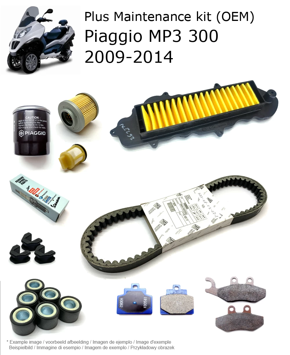 Wartungskit (OEM) mit Bremsbelägen Piaggio MP3 300 2009-2014