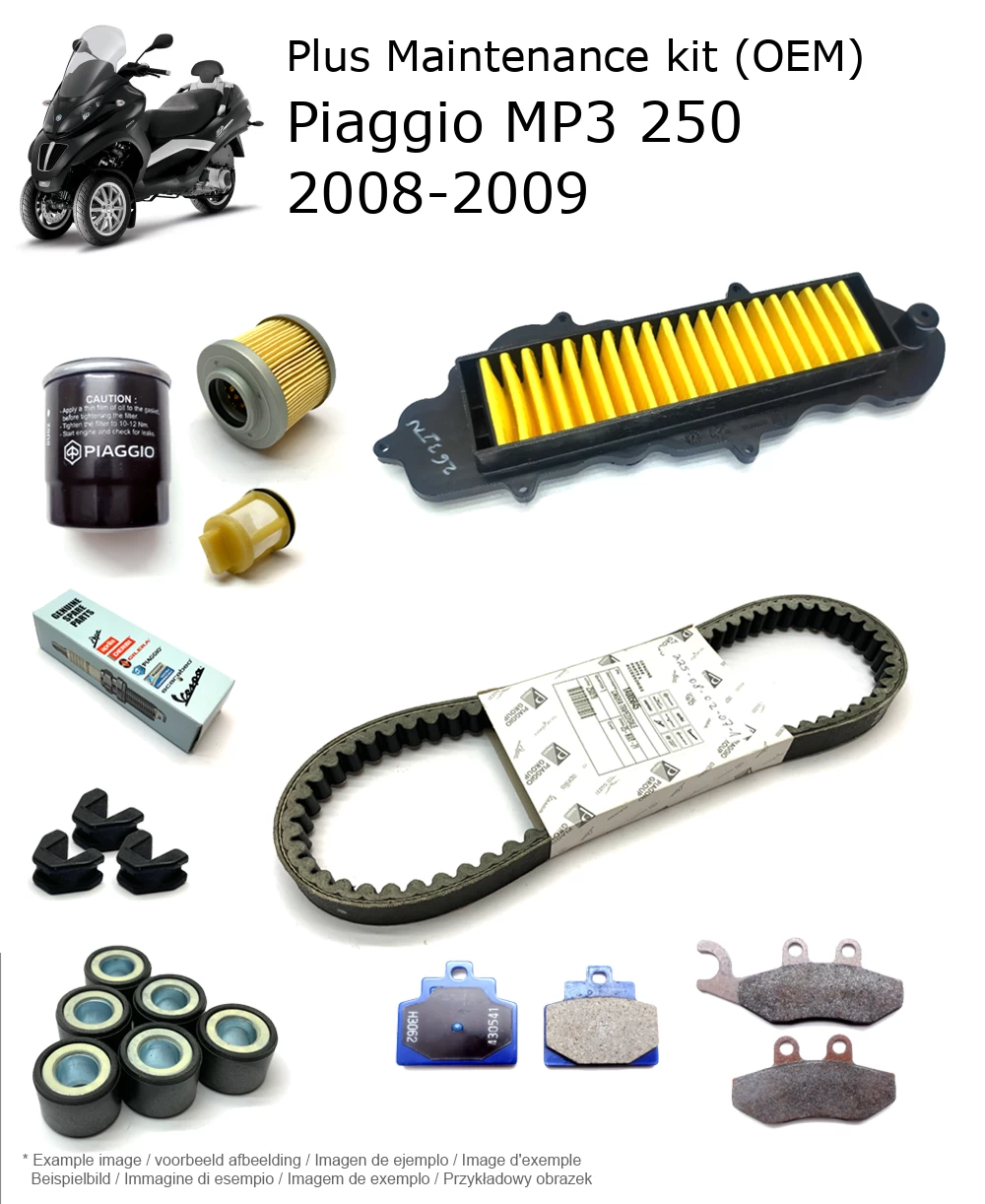 Wartungskit (OEM) mit Bremsbelägen Piaggio MP3 250 2008-2009