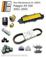 Wartungskit (OEM) mit Bremsbelägen Piaggio X9 500 2001-2005