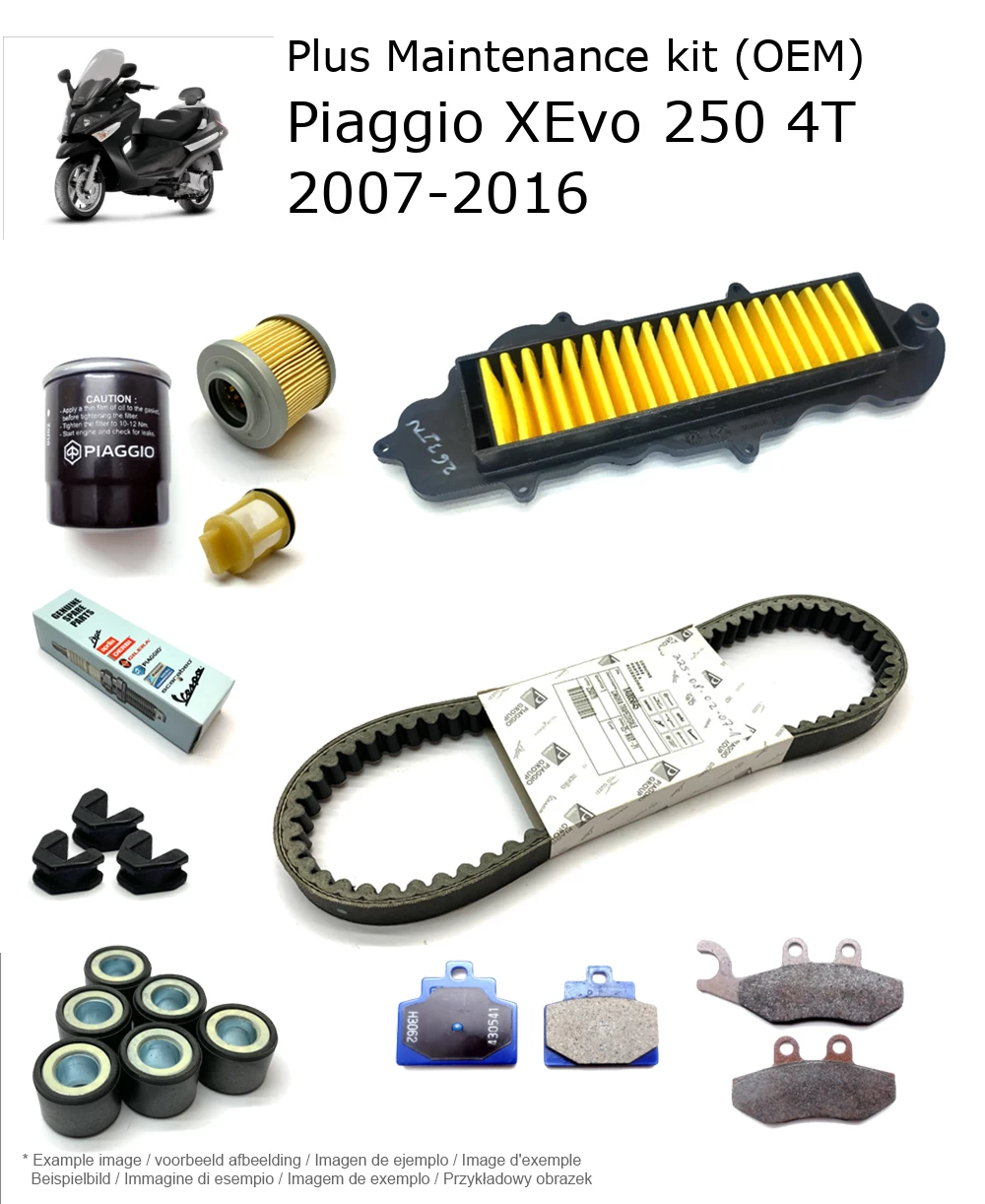 Wartungskit (OEM) mit Bremsbelägen Piaggio XEvo 250 4T 2007-2016