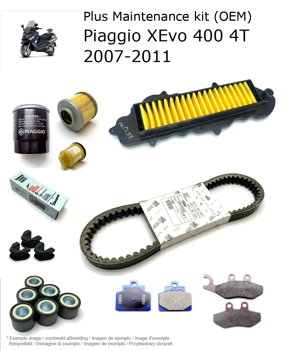 Wartungskit (OEM) mit Bremsbelägen Piaggio XEvo 400 4T 2007-2011