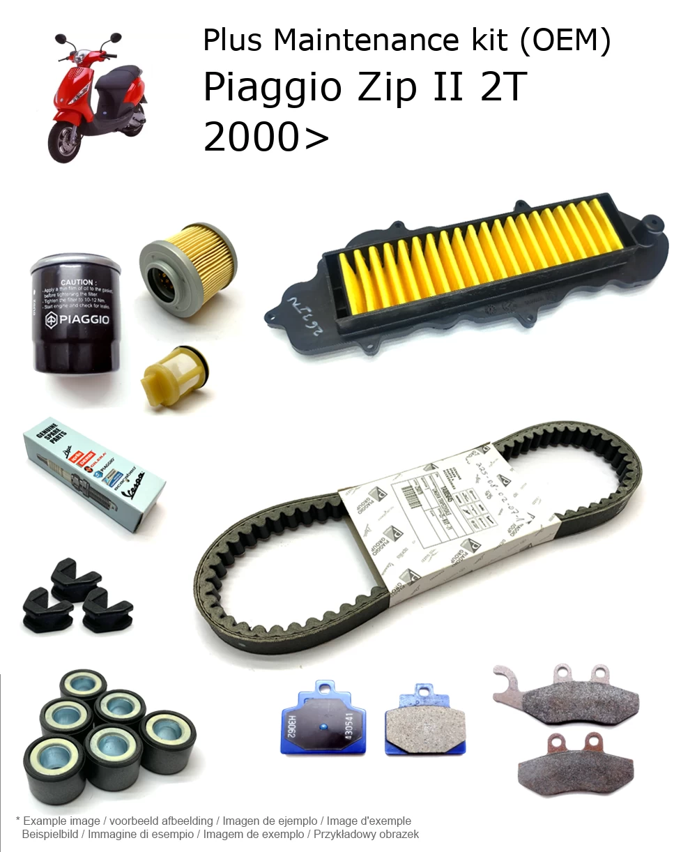 Wartungskit (OEM) mit Bremsbelägen Piaggio Zip II 2T 2000>