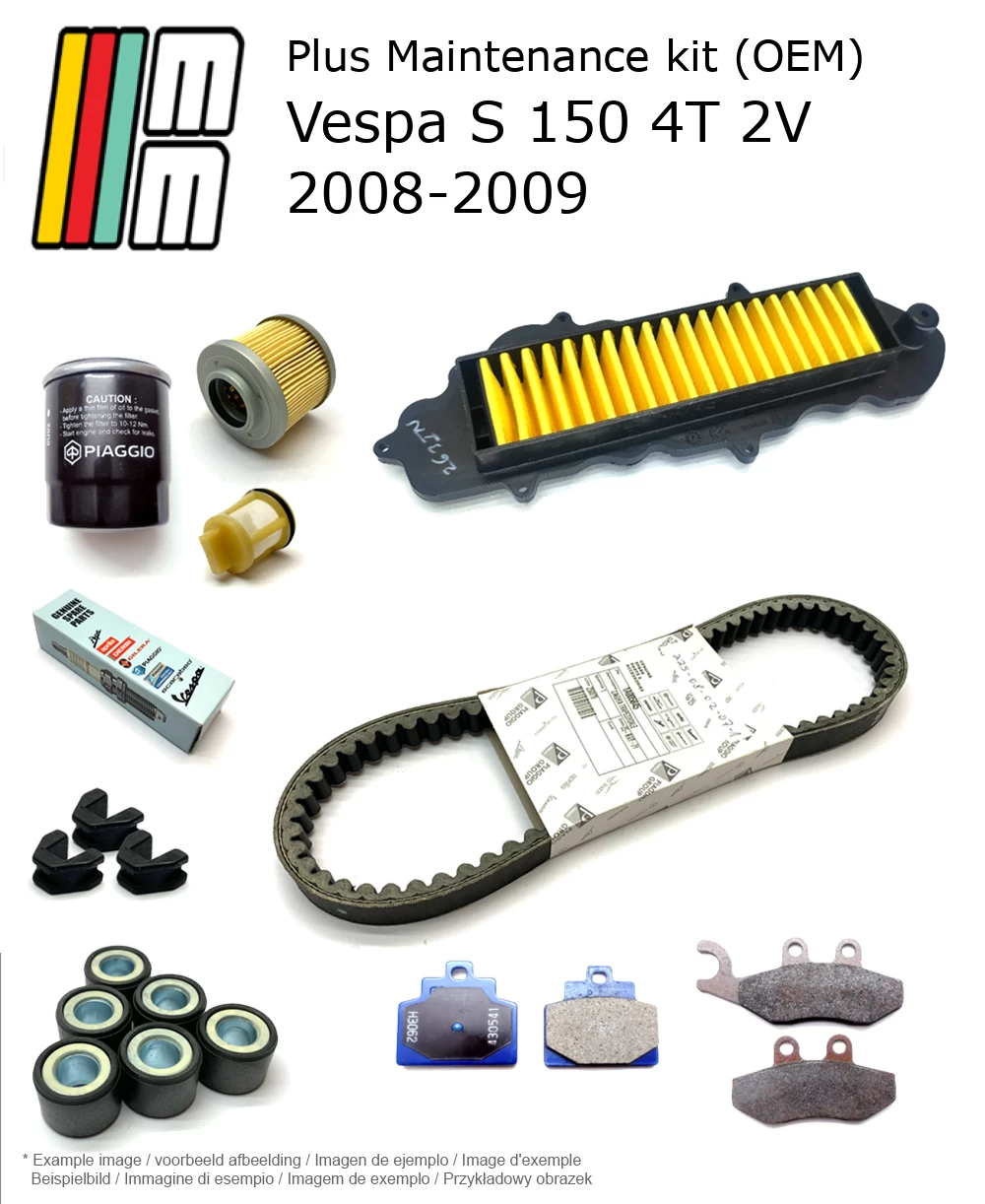 Wartungskit (OEM) mit Bremsbelägen Vespa S 150 4T 2V 2008-2009