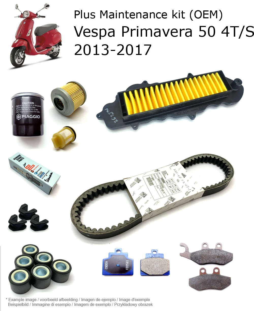 Wartungskit (OEM) mit Bremsbelägen Vespa Primavera 50 4T/Sprint 50 4T 2013-2017
