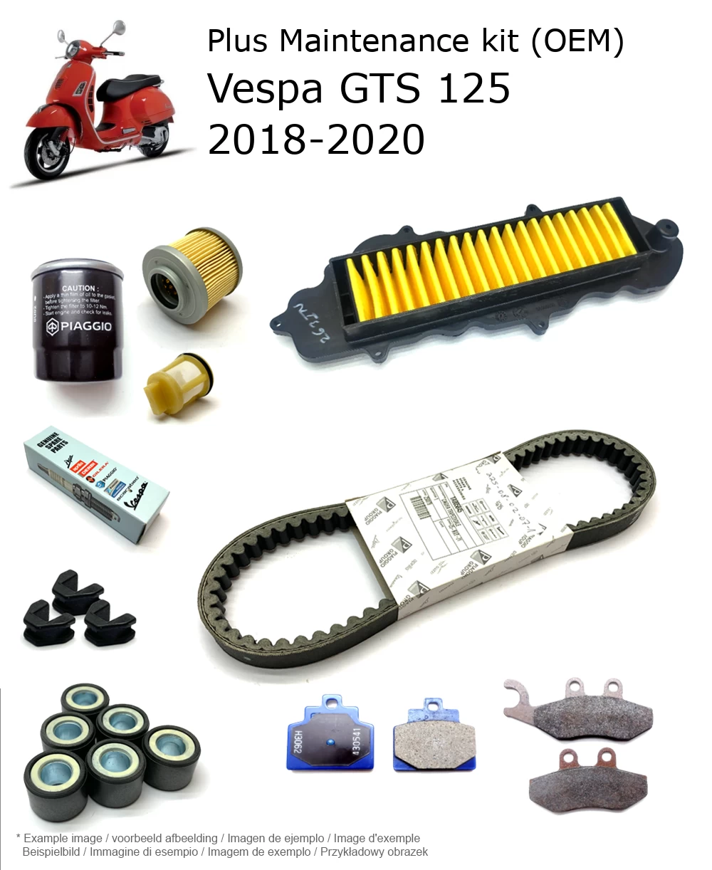 Wartungskit (OEM) mit Bremsbelägen Vespa GTS 125 2018-2020