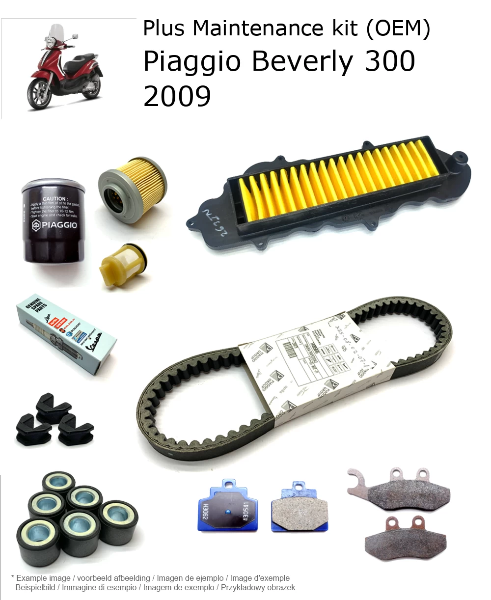 Wartungskit (OEM) mit Bremsbelägen Piaggio Beverly 300 2009