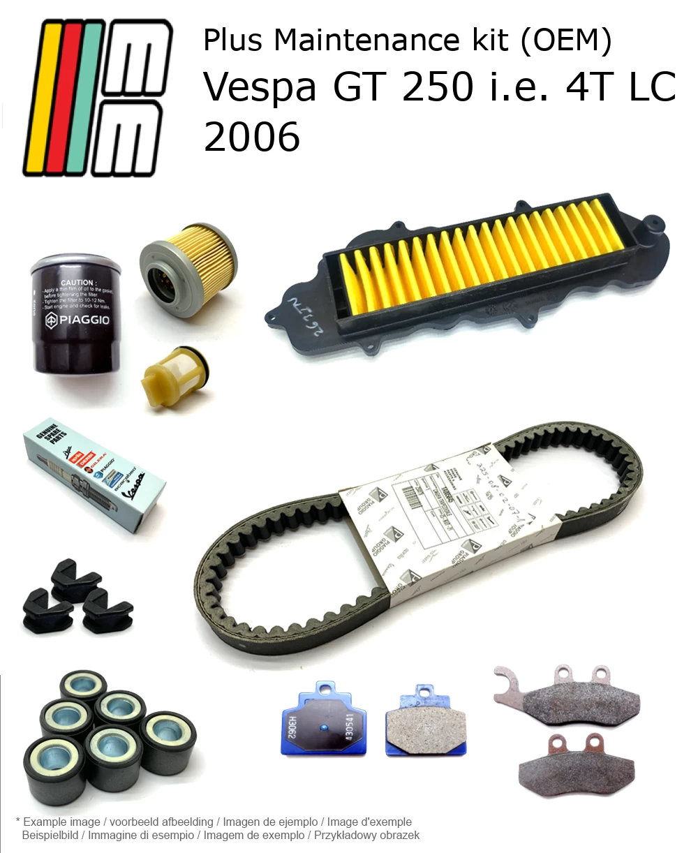 Wartungskit (OEM) mit Bremsbelägen Vespa GT 250 i.e. 4T LC 2006