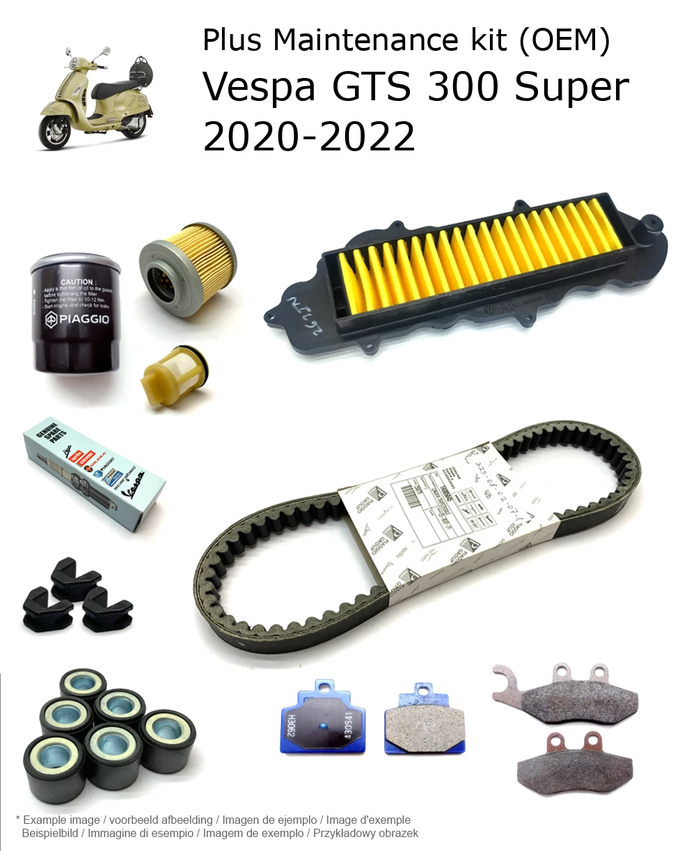 Wartungskit (OEM) mit Bremsbelägen Vespa GTS 300 Super 2020-2022