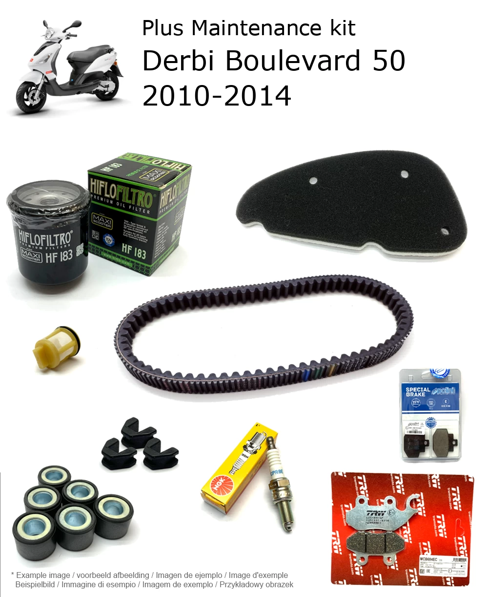 Wartungskit mit Bremsbelägen Derbi Boulevard 50 2010-2014
