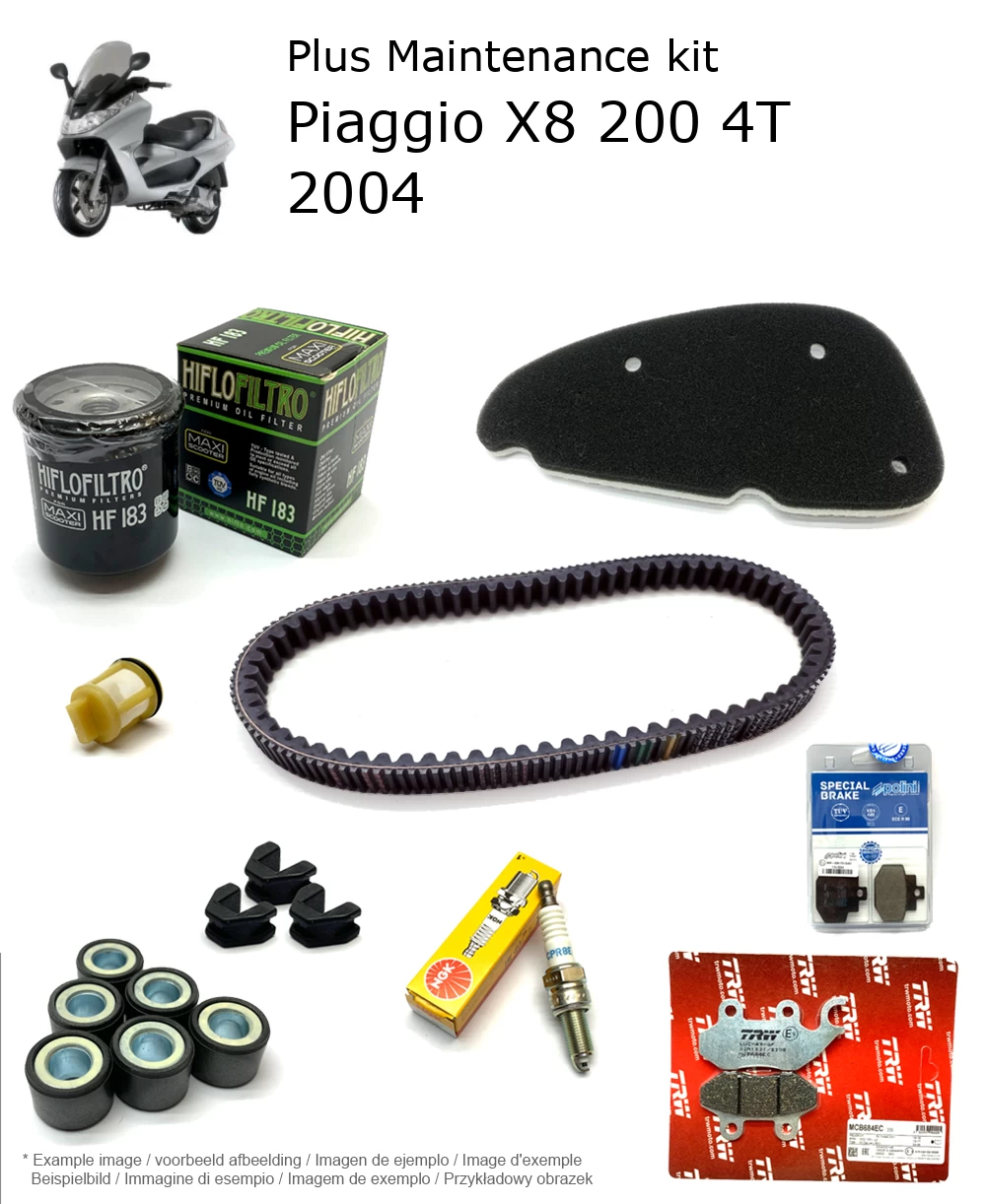 Wartungskit mit Bremsbelägen Piaggio X8 200 4T 2004