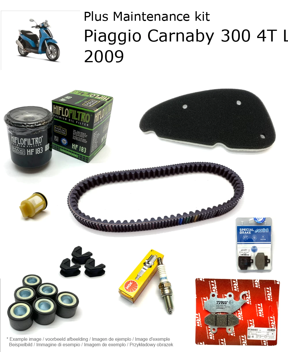 Wartungskit mit Bremsbelägen Piaggio Carnaby 300 4T LC 2009