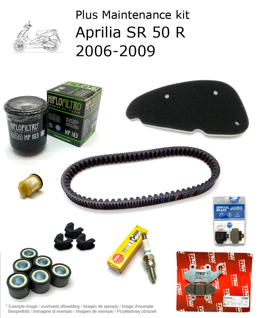 Wartungskit mit Bremsbelägen Aprilia SR 50 R 2006-2009