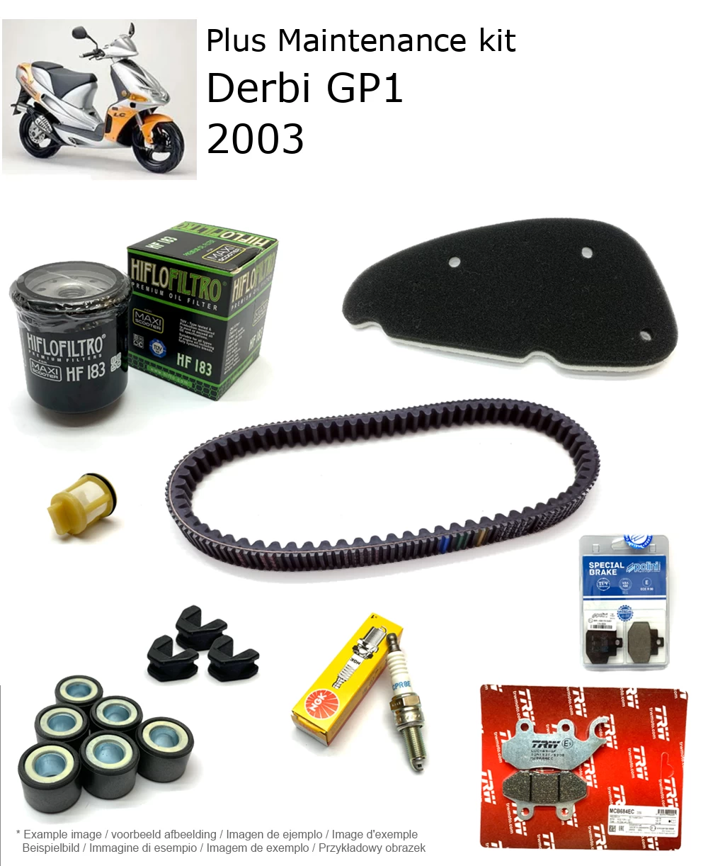 Wartungskit mit Bremsbelägen Derbi GP1 2003