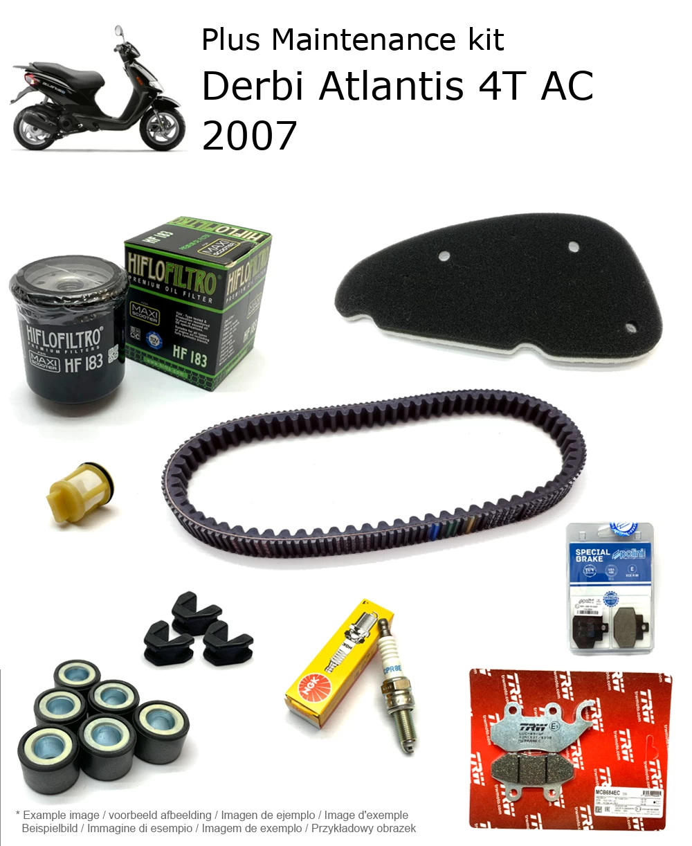 Wartungskit mit Bremsbelägen Derbi Atlantis 4T AC 2007