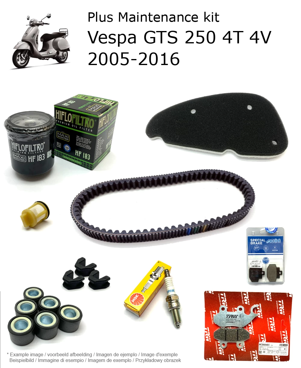 Wartungskit mit Bremsbelägen Vespa GTS 250 4T 4V 2005-2016