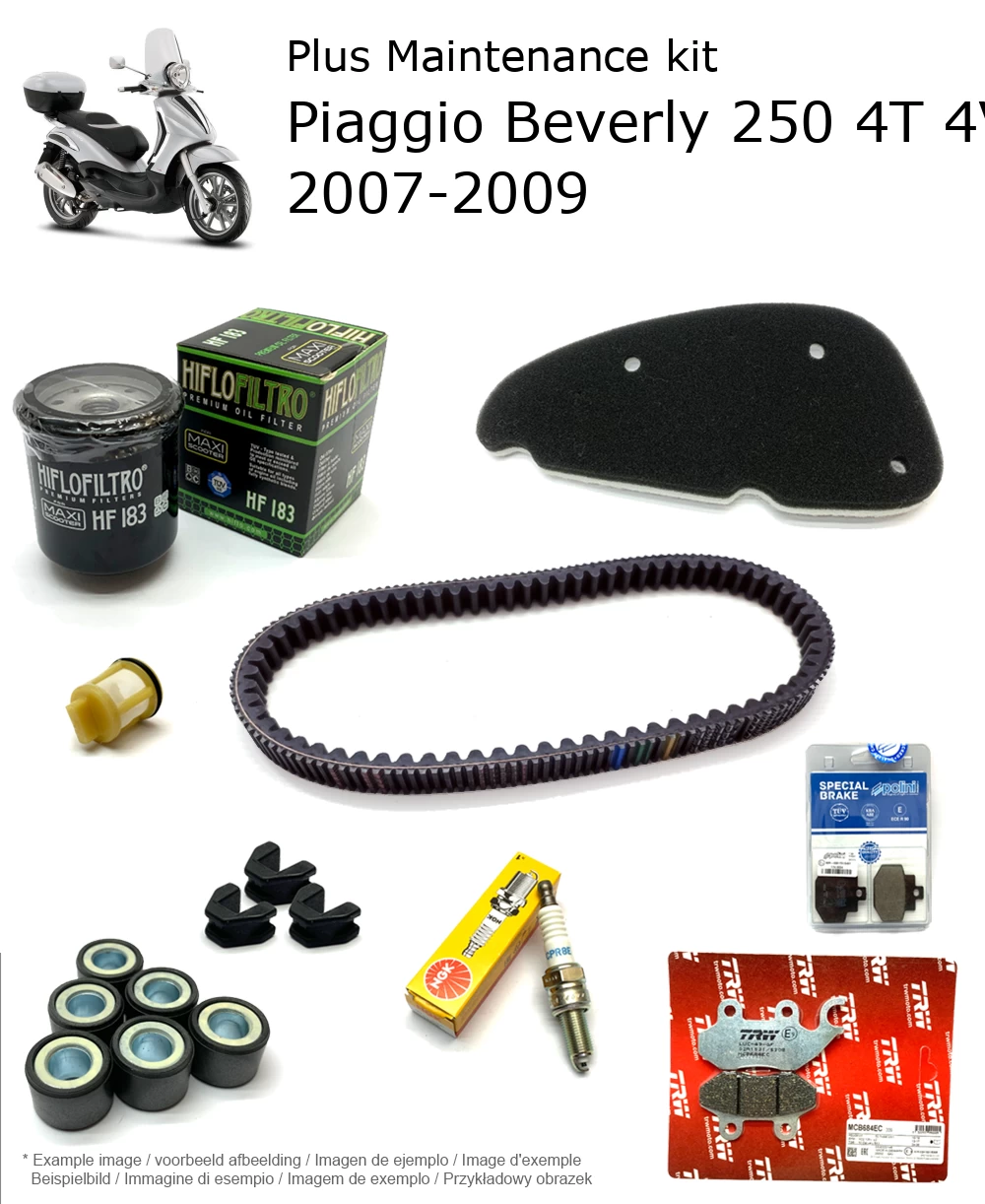 Wartungskit mit Bremsbelägen Piaggio Beverly 250 4T 4V 2007-2009