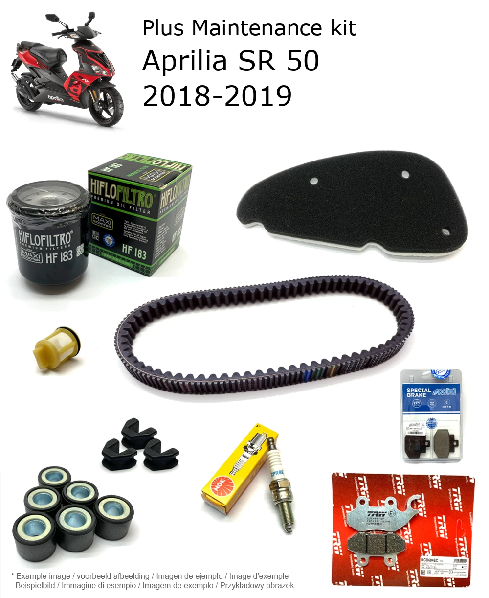 Wartungskit mit Bremsbelägen Aprilia SR 50 2018-2019
