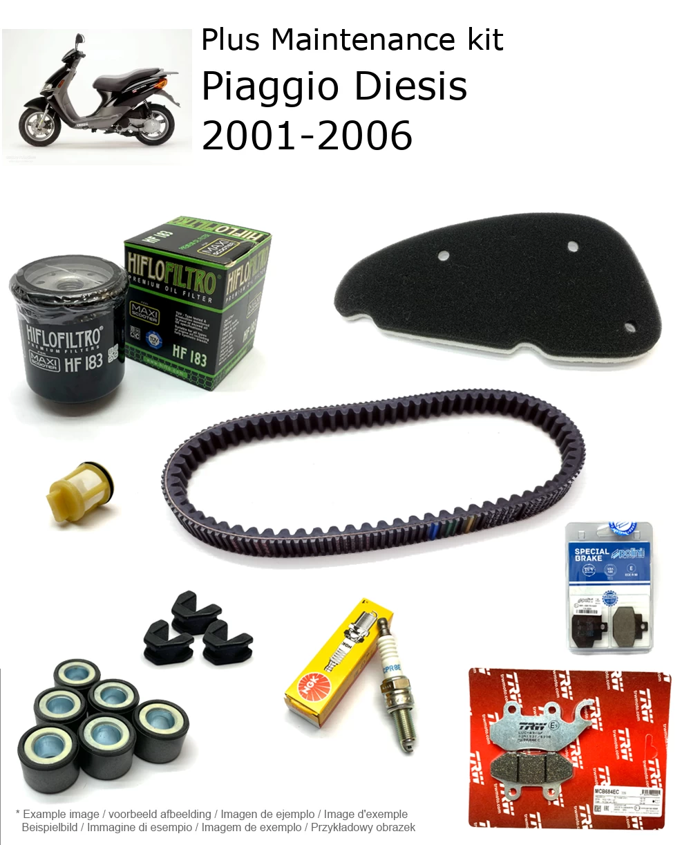 Wartungskit mit Bremsbelägen Piaggio Diesis 2001-2006