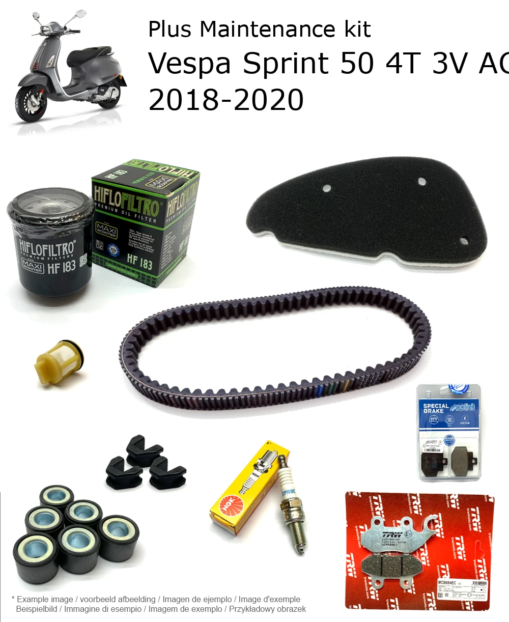 Wartungskit mit Bremsbelägen Vespa Sprint 50 4T 3V AC 2018-2020